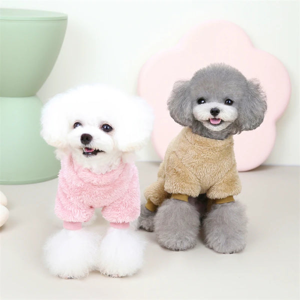 Fleece Pet Jumpsuit with Pull Ring